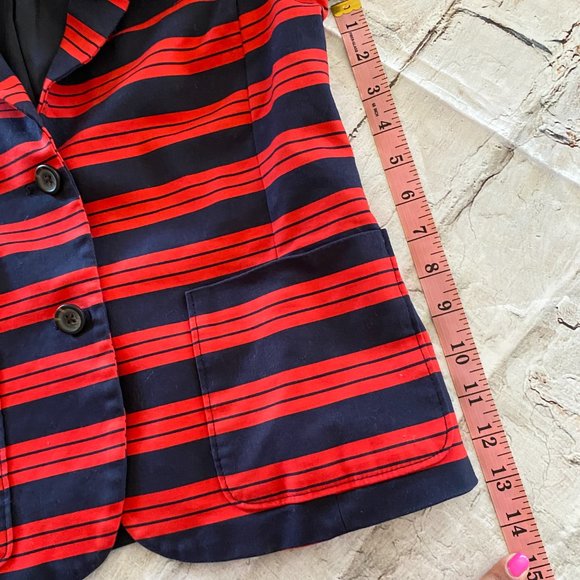 Gap The Academy Blazer Striped Red and Blue - Picture 9 of 12
